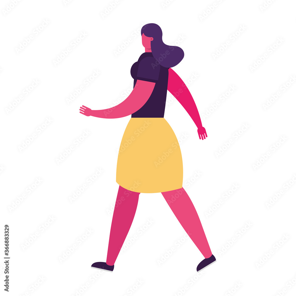 young woman walking avatar character young woman walking avatar character