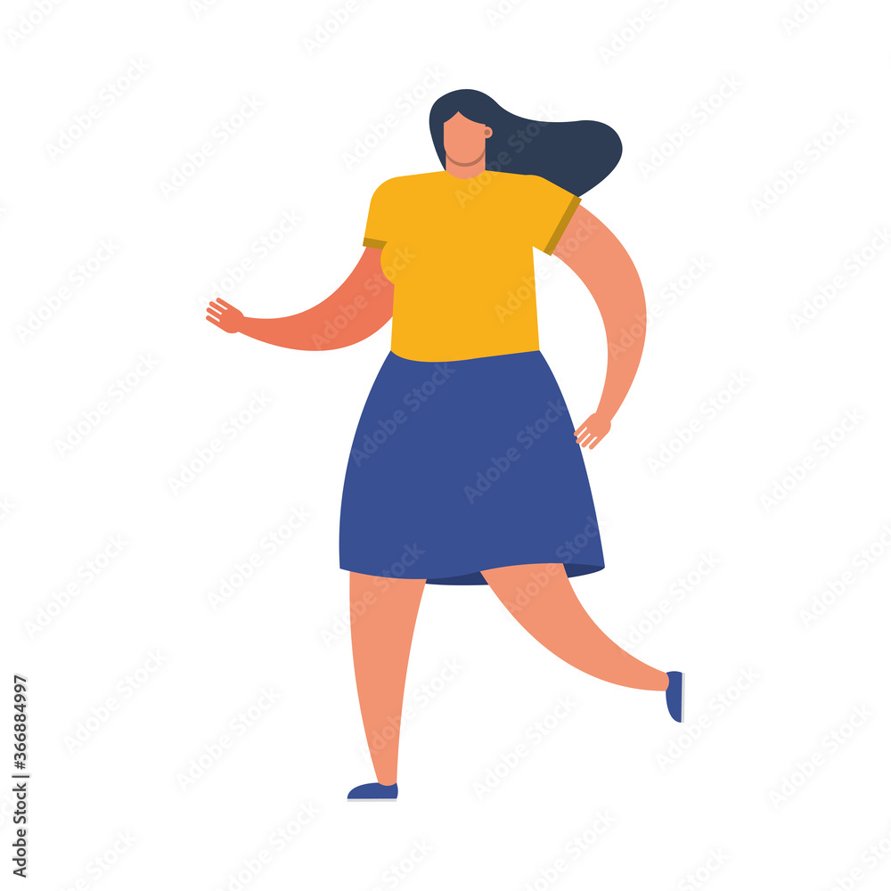 young woman walking avatar character young woman walking avatar character