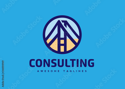 Bridge Logo Template vector icon illustration design, bridge vector logo graphic modern