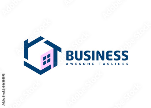 cube box 3d house Architecture and building construction logo for personal branding or company logo