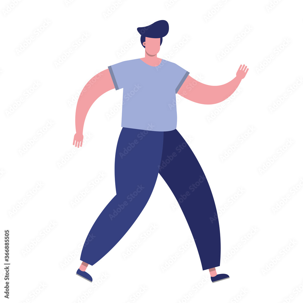 young man walking avatar character young man walking avatar character