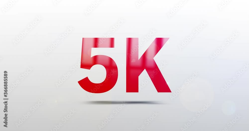 5K, 5000. Particle Logo. Text Animation. Red Logotype on white grey background. Rotation and Slide. High quality 4k footage