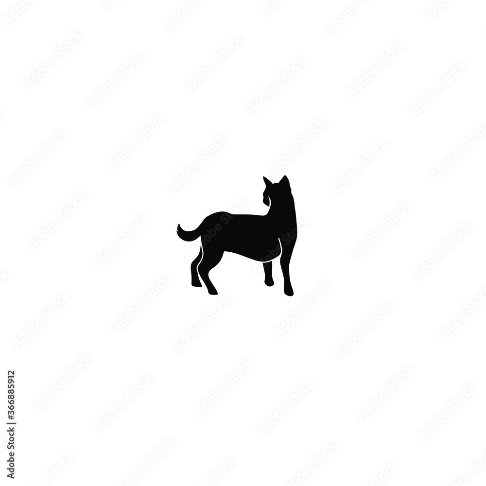 black dog vector silhouette
