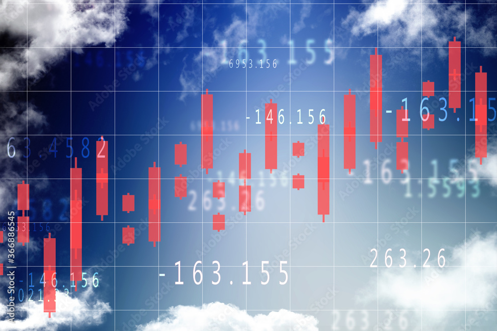 Fototapeta premium 2d rendering Stock market online business concept. business Graph 