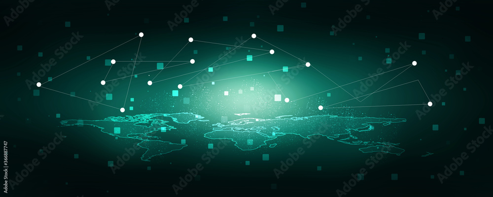 Fototapeta premium 2d illustration Abstract futuristic electronic circuit technology background