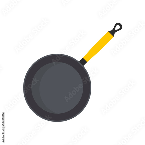 Frying pan flat, kitchen icon, vector illustration isolated on white background