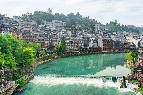Awesome view of Phoenix Ancient Town and the Tuojiang River photo