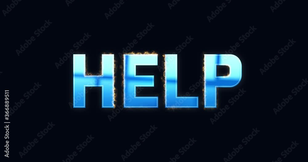 Help. Electric lightning text. Burning Logo reveal animation on black background. High quality 4k footage Help. Electric lightning text. Burning Logo reveal animation on black background. High quality 4k footage