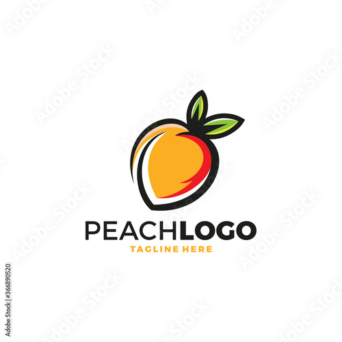 Creative Peach Orange Logo Symbol Design Illustration
