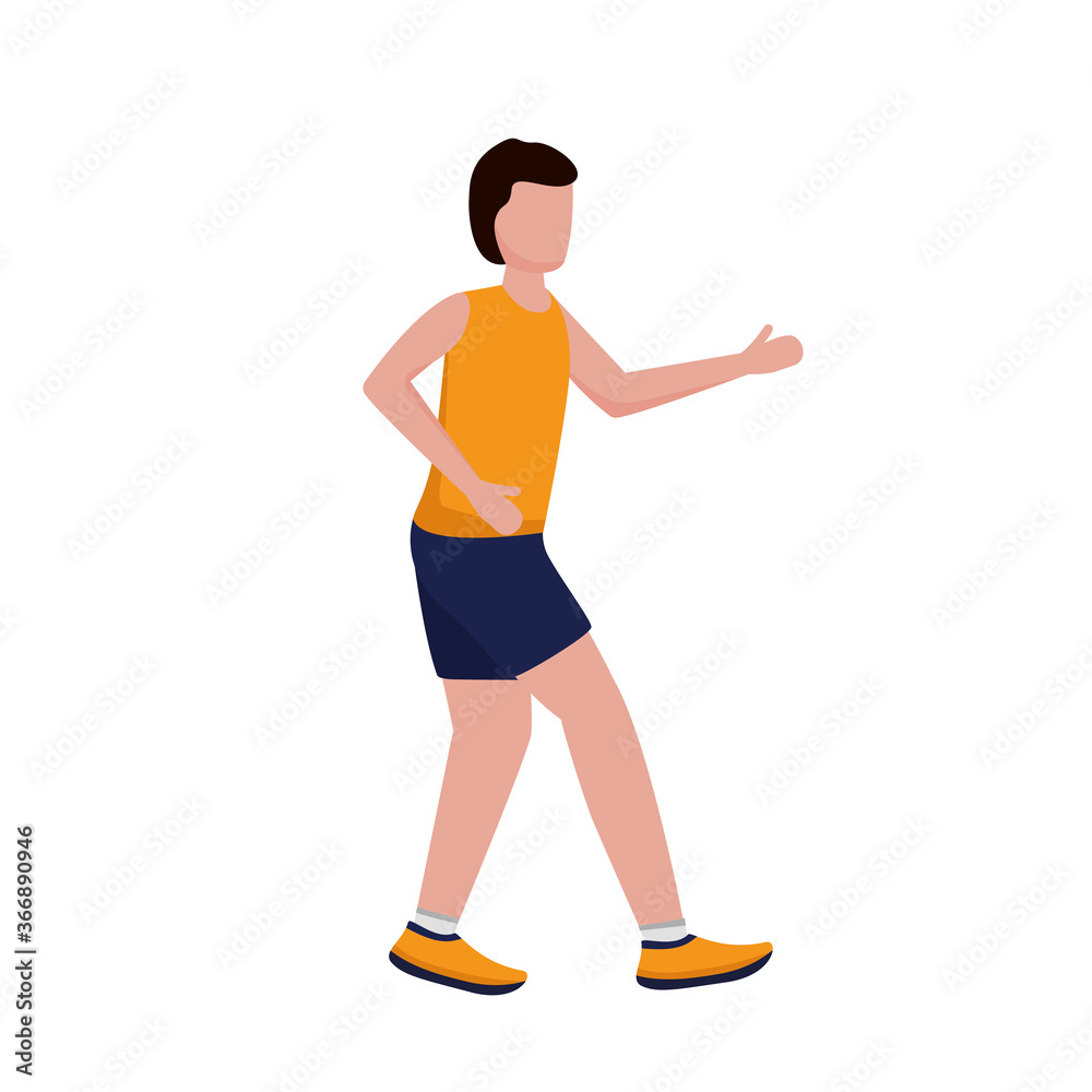 young man running avatar character