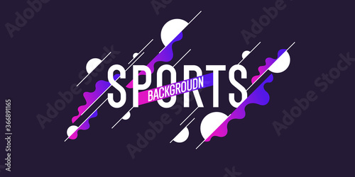 Abstract background with wavy lines and splashes. Bright vector illustration for sport