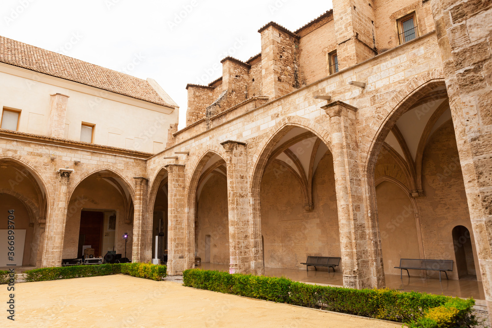 Arches in the courtyard of the University of Valencia, Spain.

