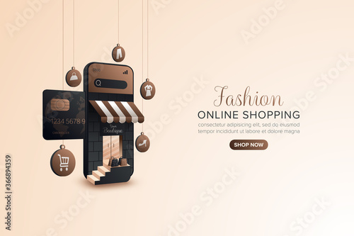 Fashion online shopping on mobile application or web