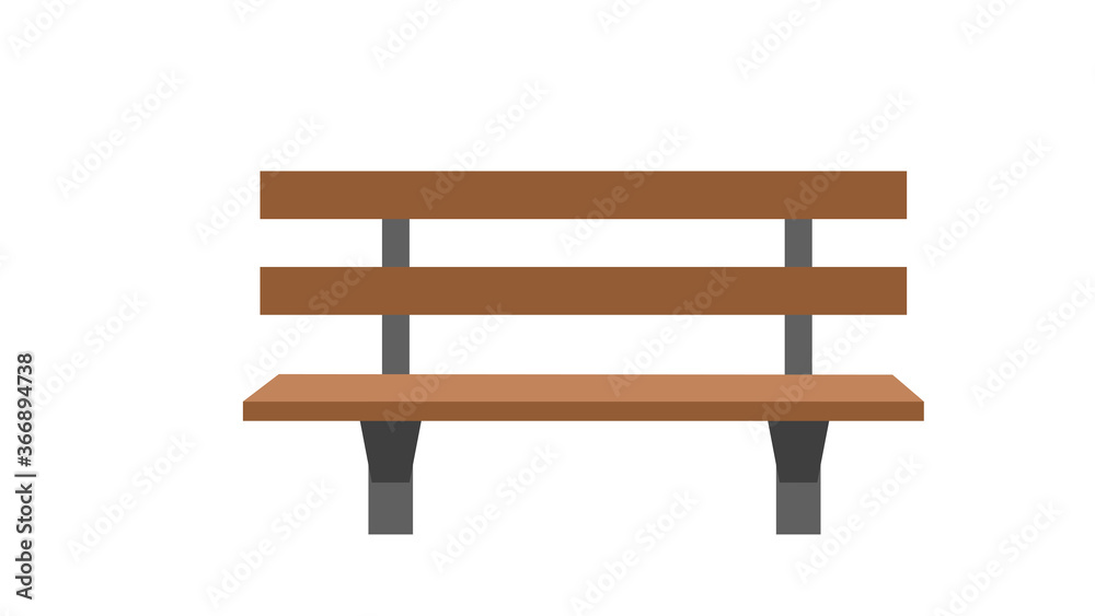 Bench isolated. Park wooden bench illustration Bench isolated. Park wooden bench illustration