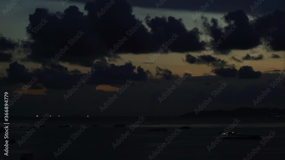 Time lapse of cloudy sky and sea in evening. Time lapse of cloudy sky and sea in evening.