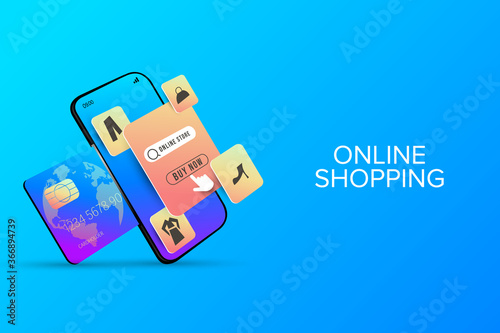 Online shopping on mobile application or web