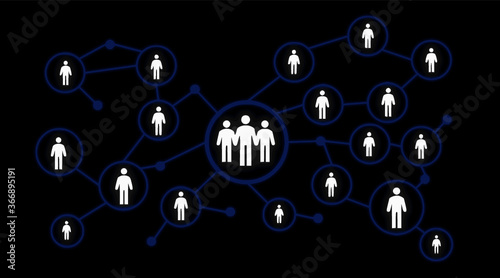Network of people representing a stakeholder analysis