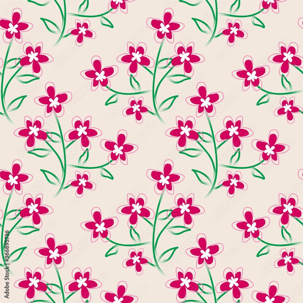 Fototapeta Seamless Pattern With Floral Motifs able to print for cloths, tablecloths, blanket, shirts, dresses, posters, papers.