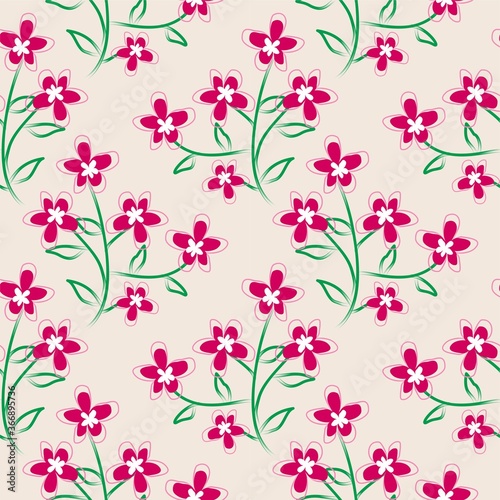 Seamless Pattern With Floral Motifs able to print for cloths, tablecloths, blanket, shirts, dresses, posters, papers. © GalanAbdi (93)