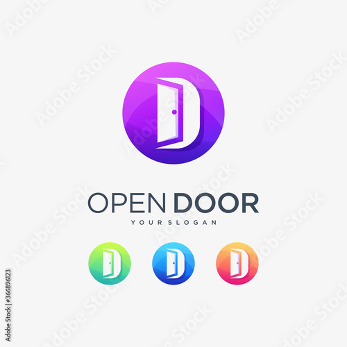 open door o logo house home