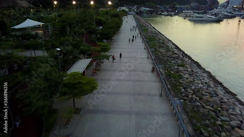 Aerial Hong Kong Tsing Yi Timelapse photo