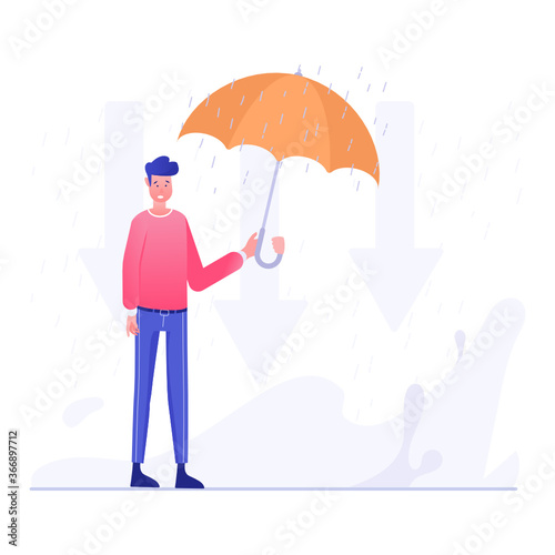 
Unstable time or period marked by intense difficulty or danger crises management flat vector 
