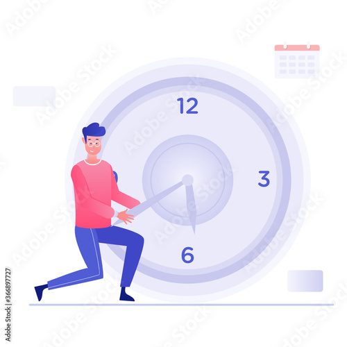 
Time management illustration design, customized time conceptual illustration 
