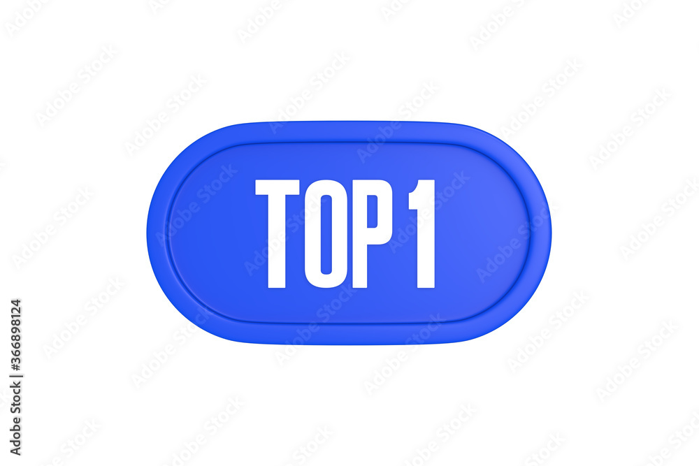 Top 1 sign in blue color isolated on white background, 3d illustration. Top 1 sign in blue color isolated on white background, 3d illustration.