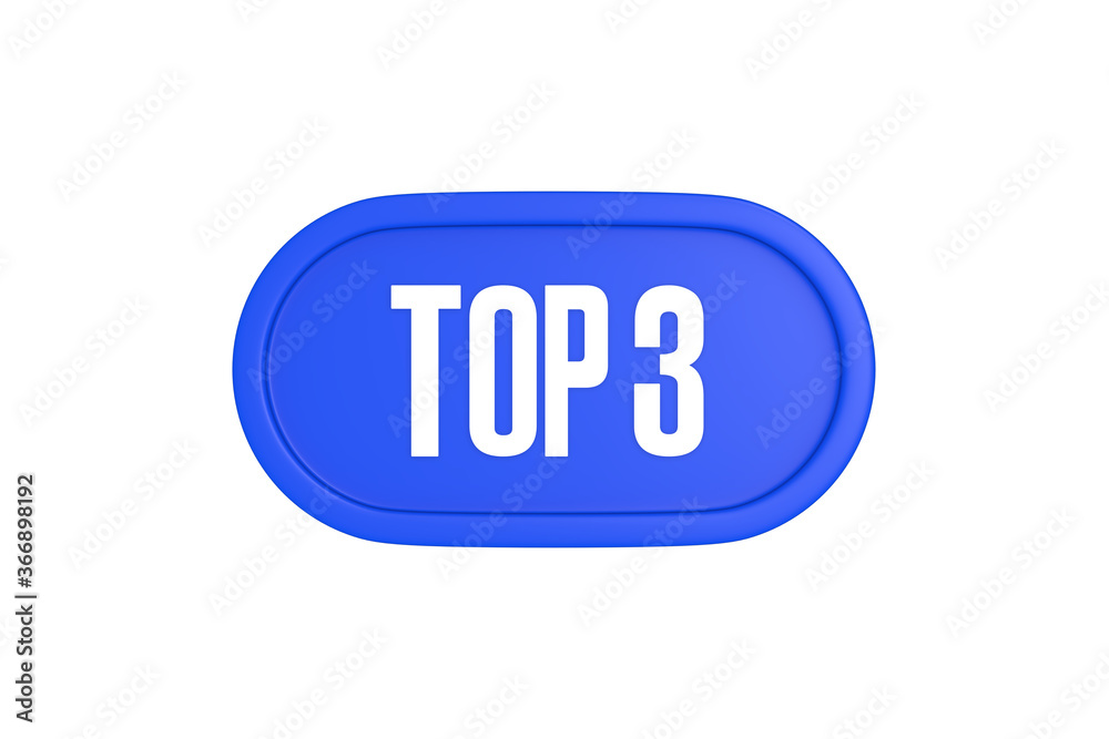 Top 3 sign in blue color isolated on white background, 3d illustration. Top 3 sign in blue color isolated on white background, 3d illustration.