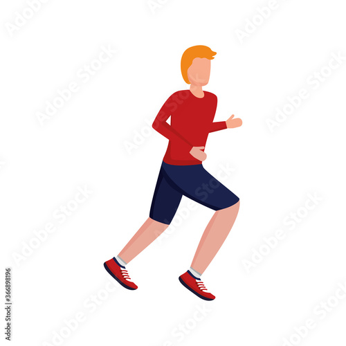 young man running avatar character © Gstudio