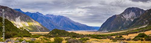 Panorama a Aoraki Mount Cook National Park  New Zealand