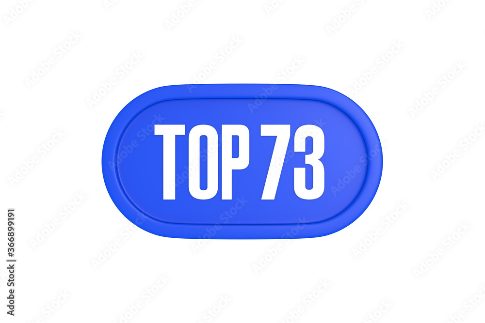 Top 73 sign in blue color isolated on white background, 3d illustration. Top 73 sign in blue color isolated on white background, 3d illustration.