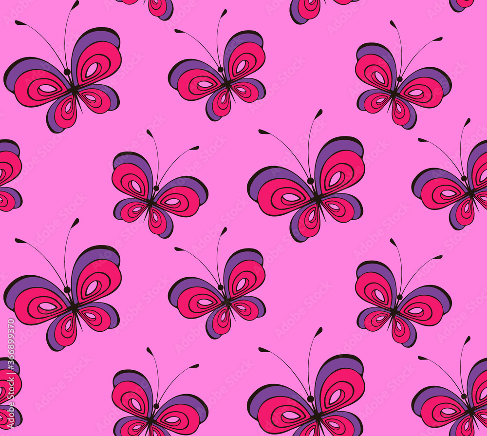 Colored butterflies seamles pattern Colored butterflies seamles pattern