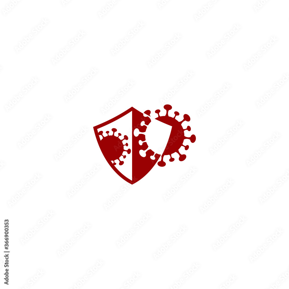 virus shield security vector logo design virus shield security vector logo design