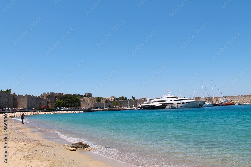 view of the beach with boats