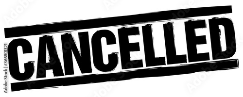 Cancelled. Vector Black Stamp.
