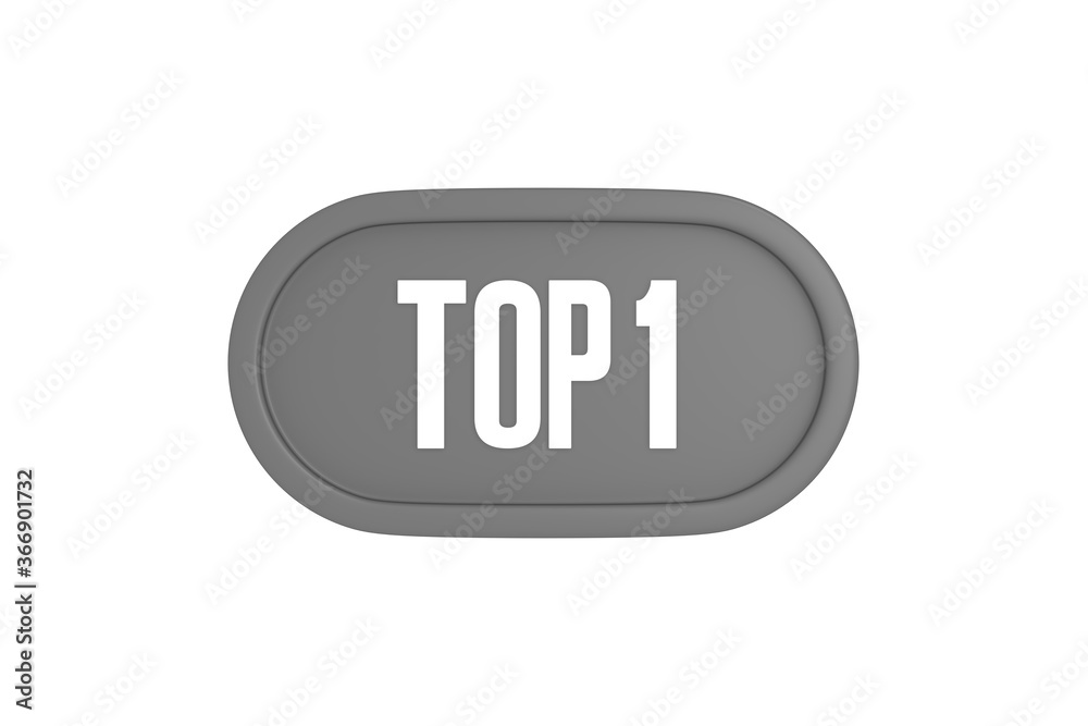Top 1 sign in grey color isolated on white background, 3d illustration. Top 1 sign in grey color isolated on white background, 3d illustration.