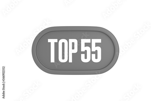 Top 55 sign in grey color isolated on white background, 3d illustration.