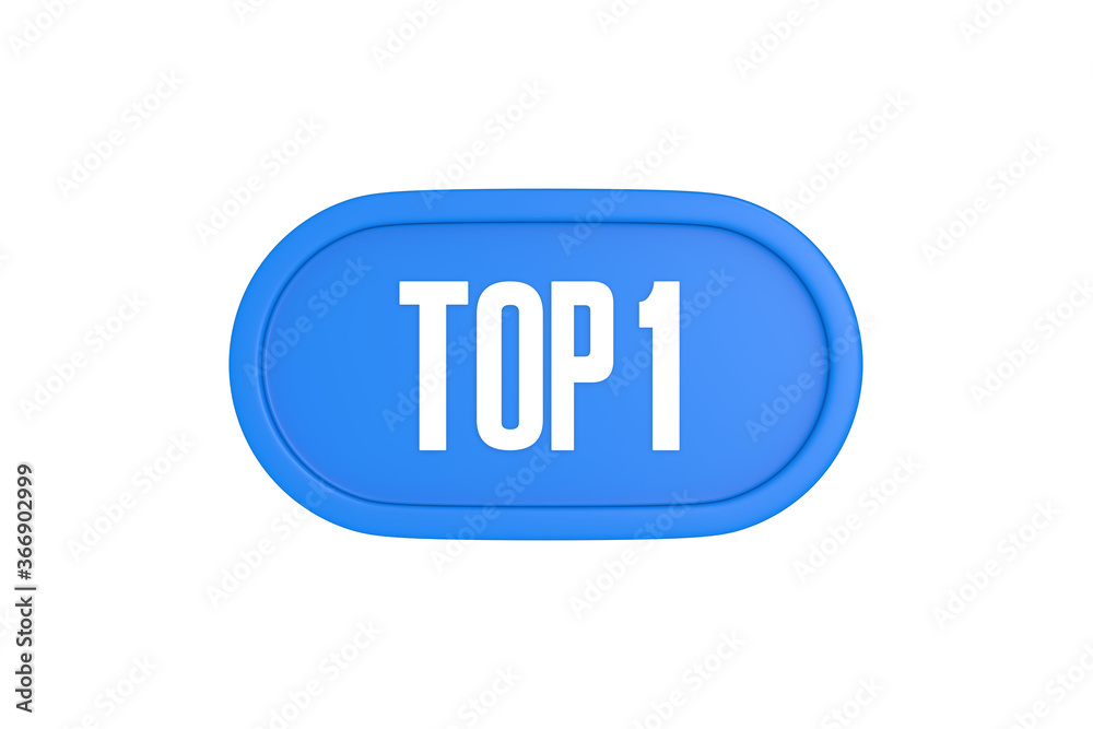 Top 1 sign in light blue isolated on white background, 3d illustration. Top 1 sign in light blue isolated on white background, 3d illustration.