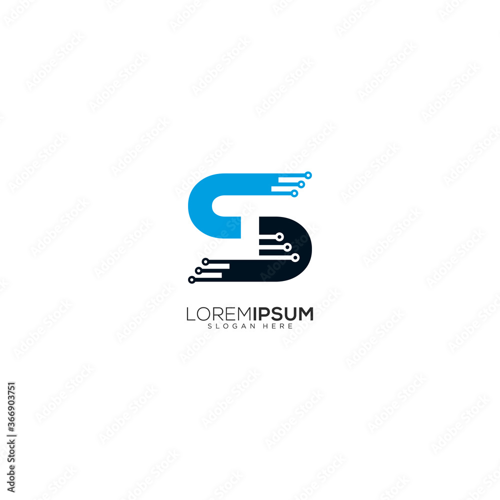 S technology vector logo design S technology vector logo design
