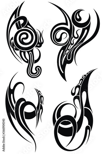 Tribal art tattoo. Tattoo  tribal abstract element for sleeve, arm ,shoulder tattoo fantasy pattern vector