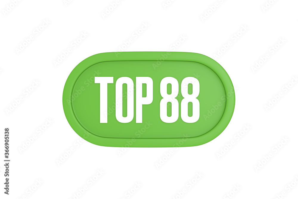 Top 88 sign in light green isolated on white background, 3d illustration. Top 88 sign in light green isolated on white background, 3d illustration.