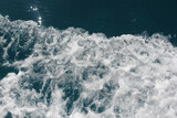 Alanya, TURKEY - August 10, 2013: Travel to Turkey. The waves of the Mediterranean Sea. Water surface.