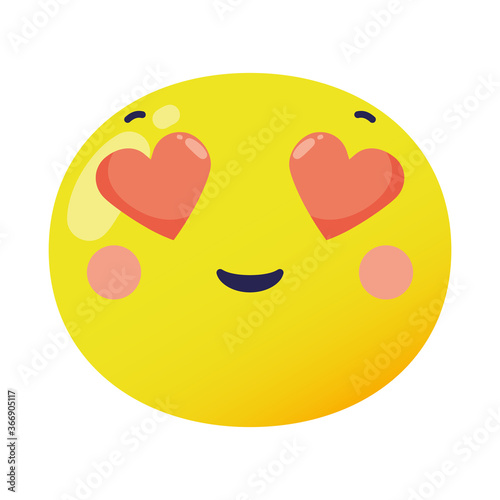 hearts eyes emoji face classic flat style icon