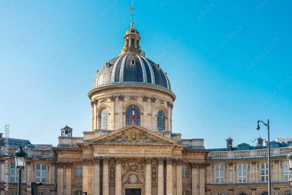 PARIS, FRANCE - August 22, 2019: Antique building view in Paris city, France.