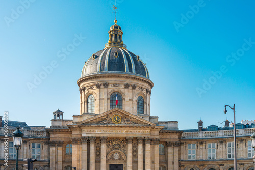 PARIS, FRANCE - August 22, 2019: Antique building view in Paris city, France.