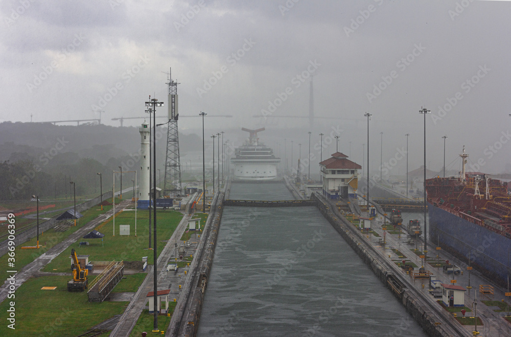 Path through the Panama Canal. Gateways. Panama Canal.