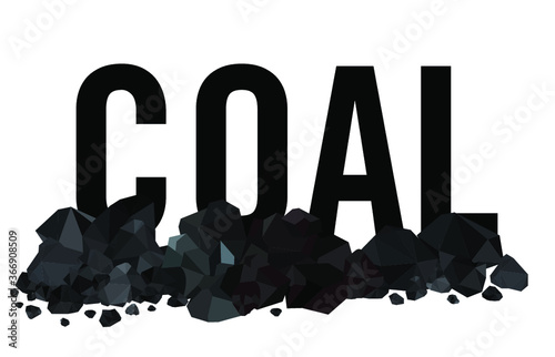 Pile of charcoal , coal heaps of coals 