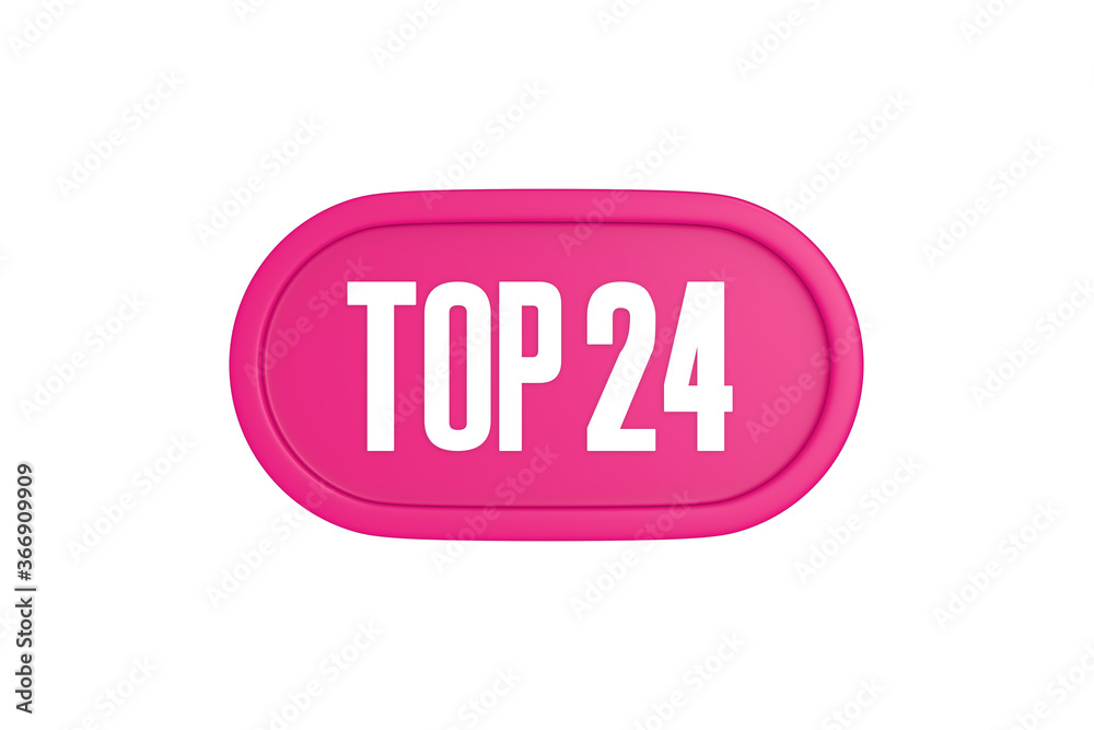 Top 24 sign in pink color isolated on white background, 3d illustration. Top 24 sign in pink color isolated on white background, 3d illustration.