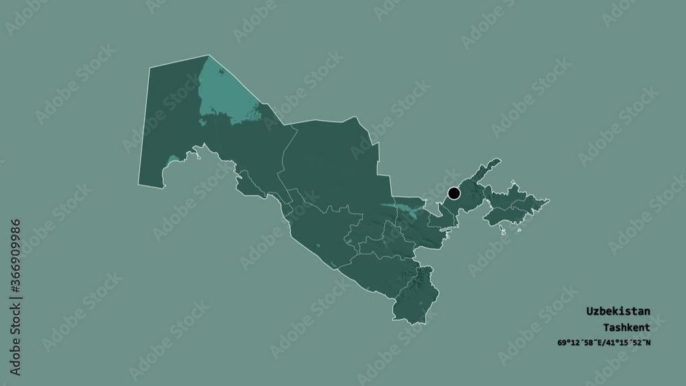 Navoi Navoi, region of Uzbekistan, with its capital, localized, outlined and ...